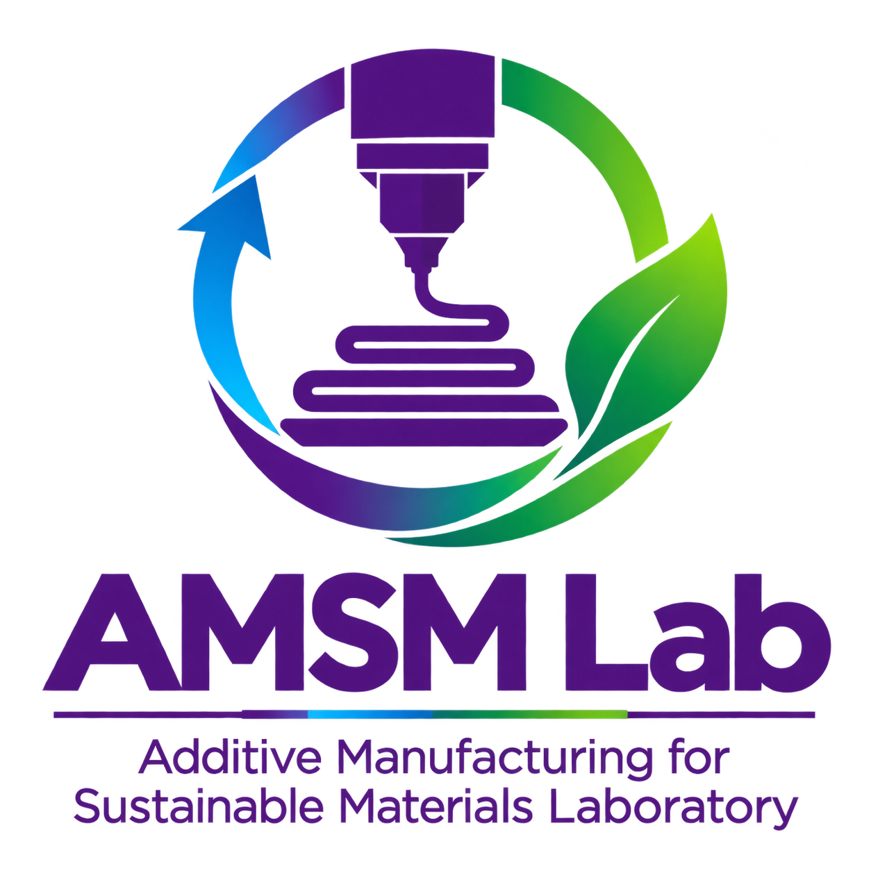 AMSM Lab official logo, showing additive manufacturing and sustainability