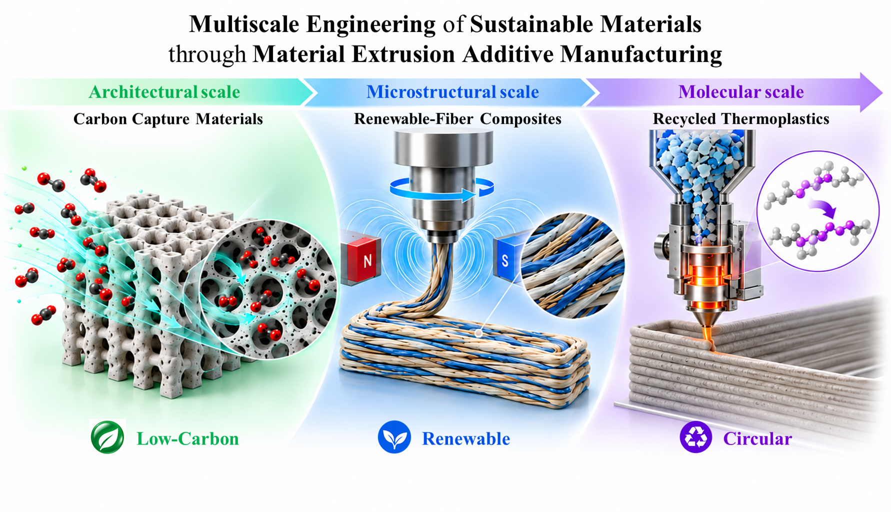 AMSM Lab research vision: multiscale engineering of sustainable materials through material extrusion additive manufacturing